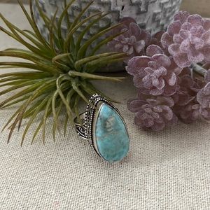 Larimar sterling ring size 7